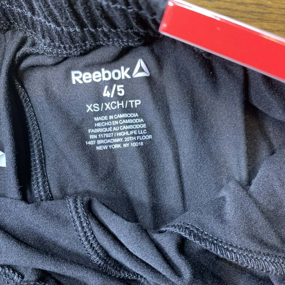 2 Pack Reebok Girls Athletic Gym Shorts  Gray & Black XS (4-5) Activewear NWT